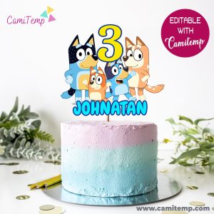 BLUEY CAKE TOPPER - Cami Templates