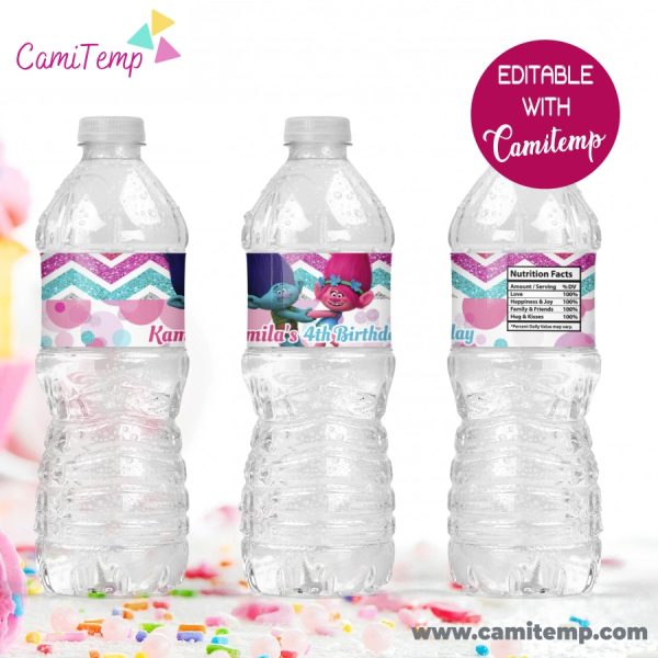 Labels for Trolls Party Pack Chip Bag Favor Bag Juice Water Bottle  Chocolate Wrapper Lollipop DIGITAL DOWNLOAD 