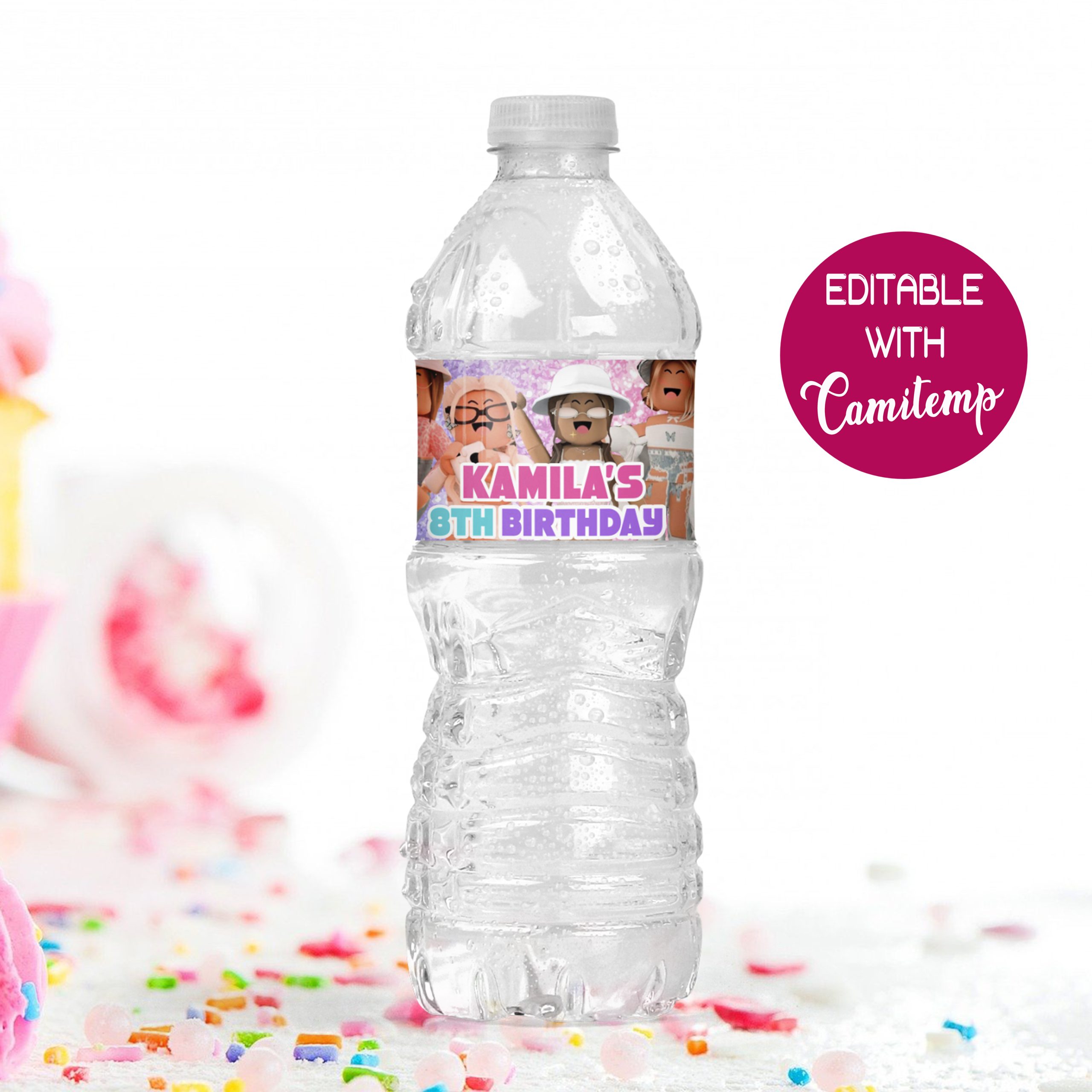 ROBLOX GIRL WATER BOTTLE LABELS - Cami Templates