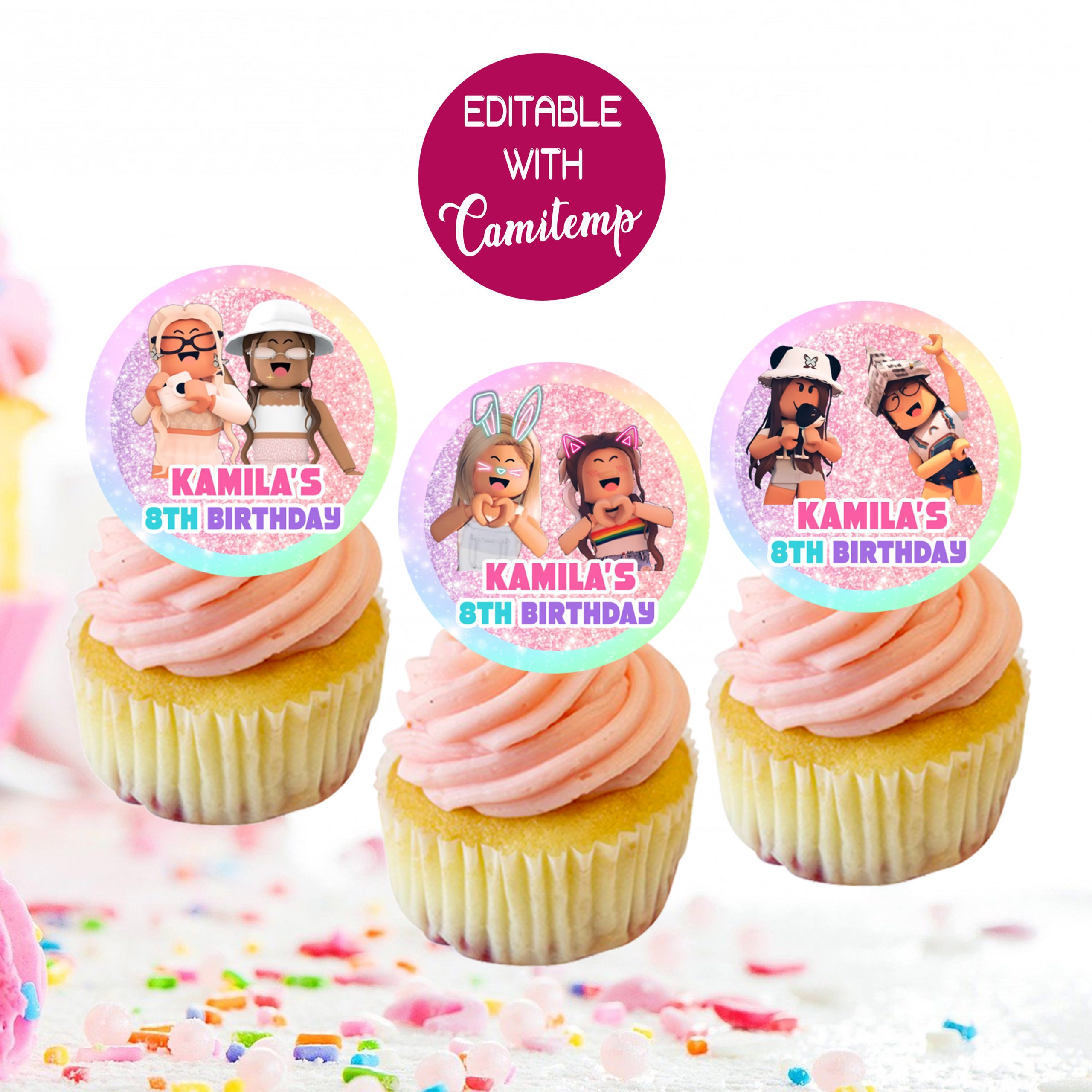 Printable Girls Roblox Cake Topper PNG - Instant Digital Download