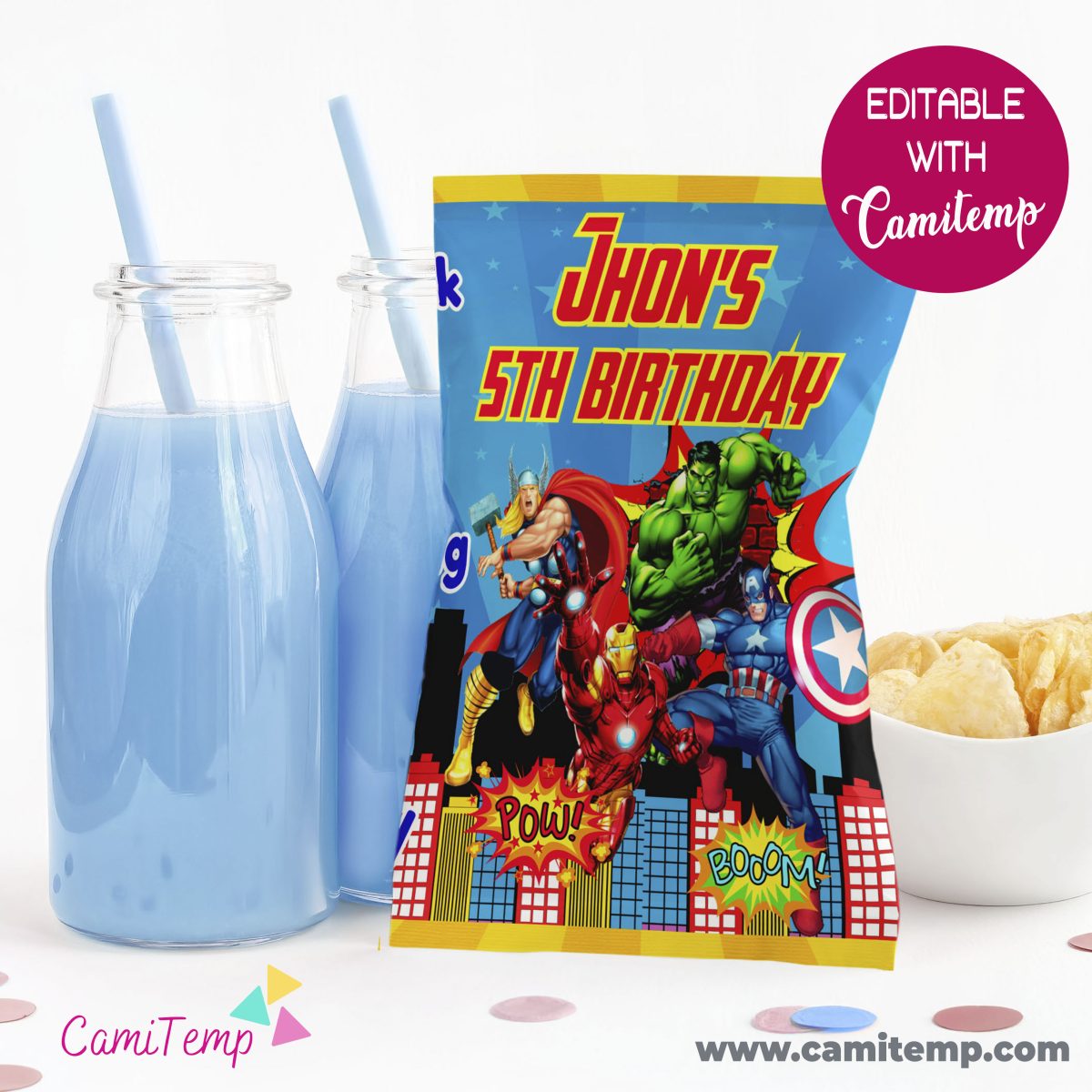 Printable Avengers Chip Bags Instant Download